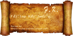 Fülep Kálmán névjegykártya